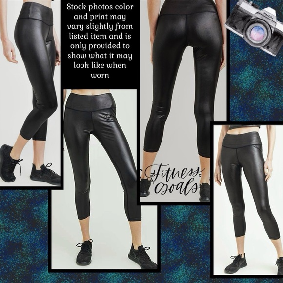 NIB NWT L CAPRI LEGGINGS BLACK MATTE SHINE STRETCH LIGHTWEIGHT~KIMBERLY C - Picture 2 of 14